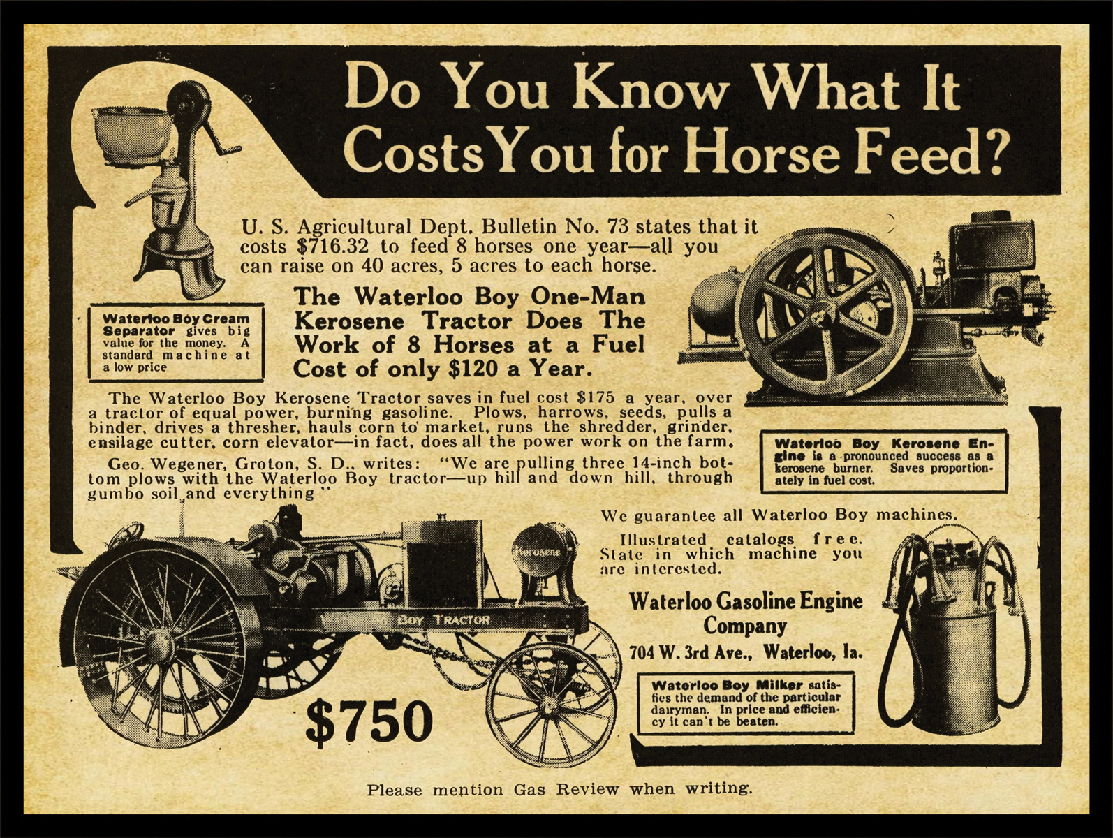 Waterloo Boy Engine Ditch the Equine Expenses Gas Engine Magazine